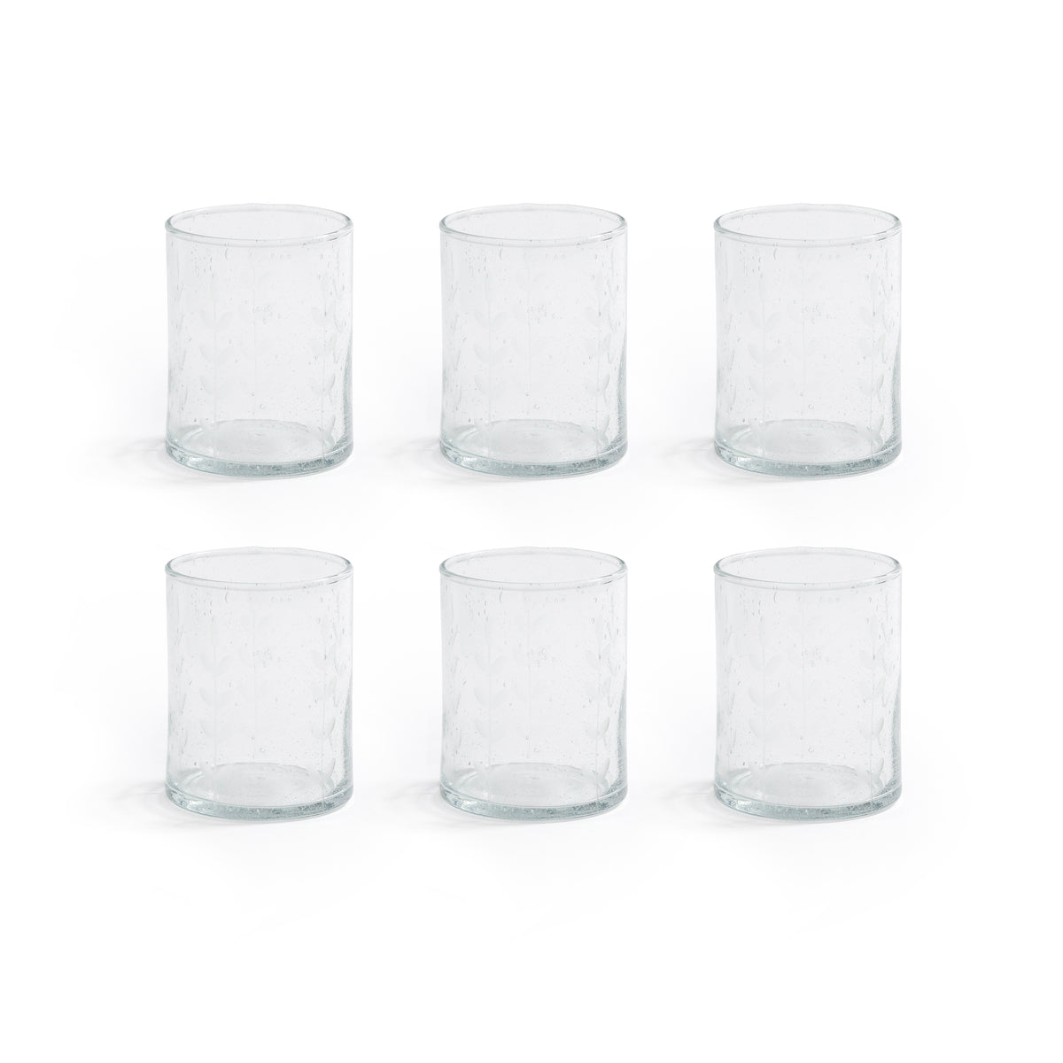Zodax Caspian Etched Glass Tumblers, Set of 6