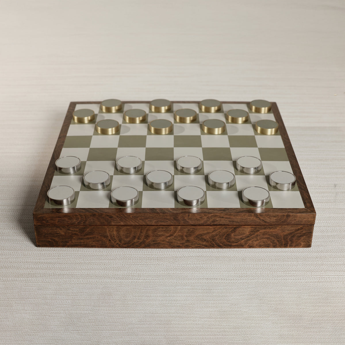 Zodax Luxury Chess & Checkers Game Set with Wood Veneer Board - London