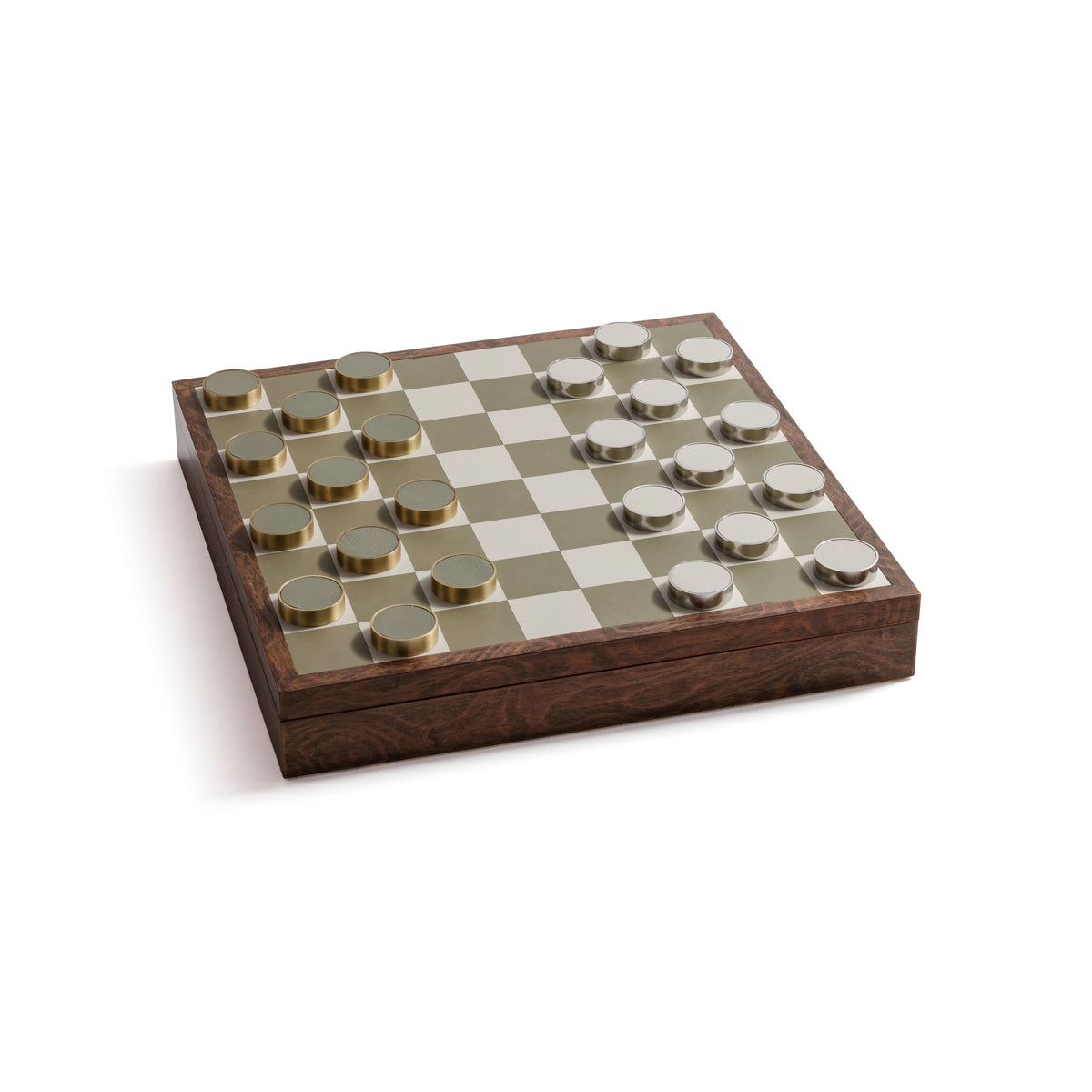 Zodax Luxury Chess & Checkers Game Set with Wood Veneer Board - London