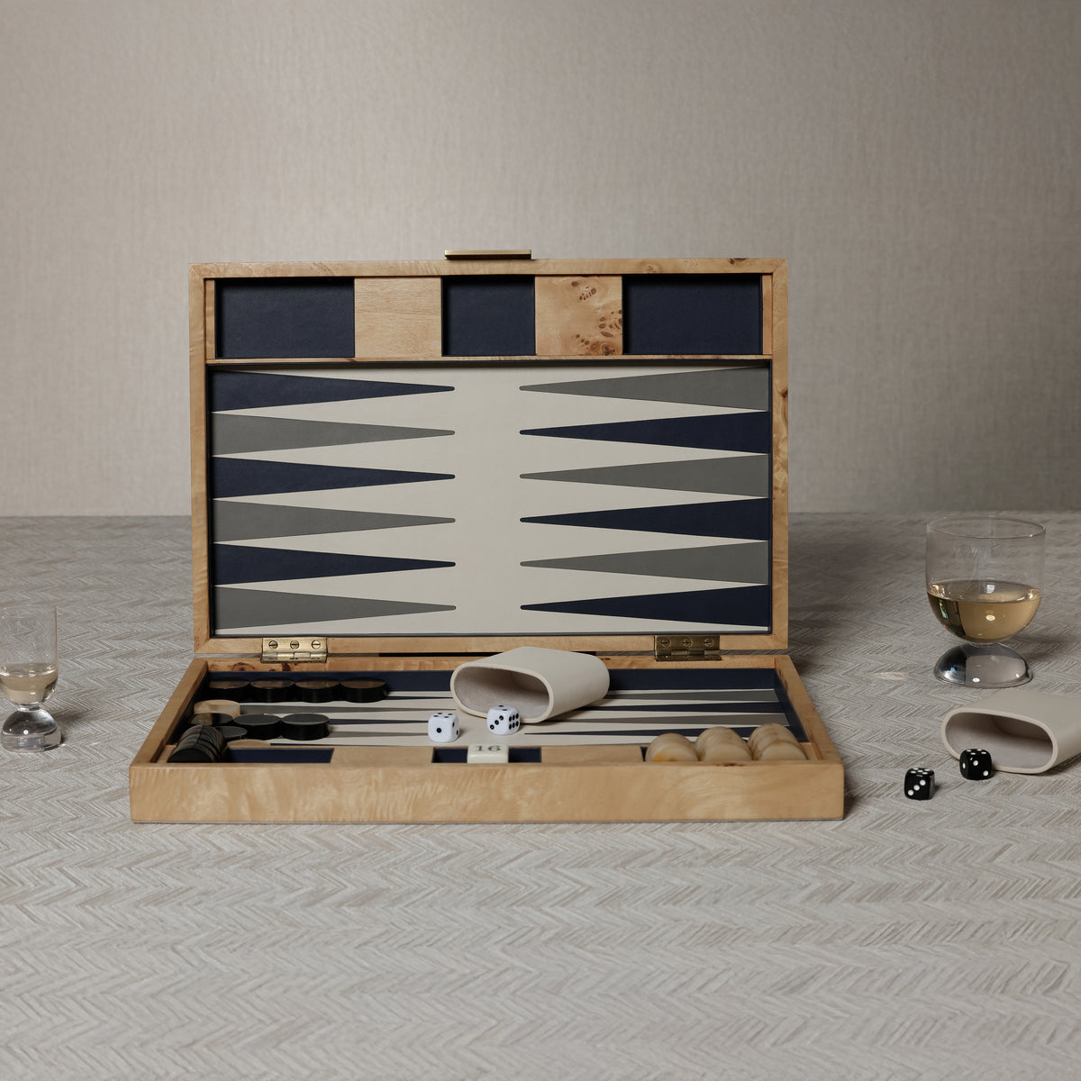 Zodax Marbella 16" Portable Folding Backgammon Board Game Set