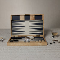 Zodax Marbella 16" Portable Folding Backgammon Board Game Set
