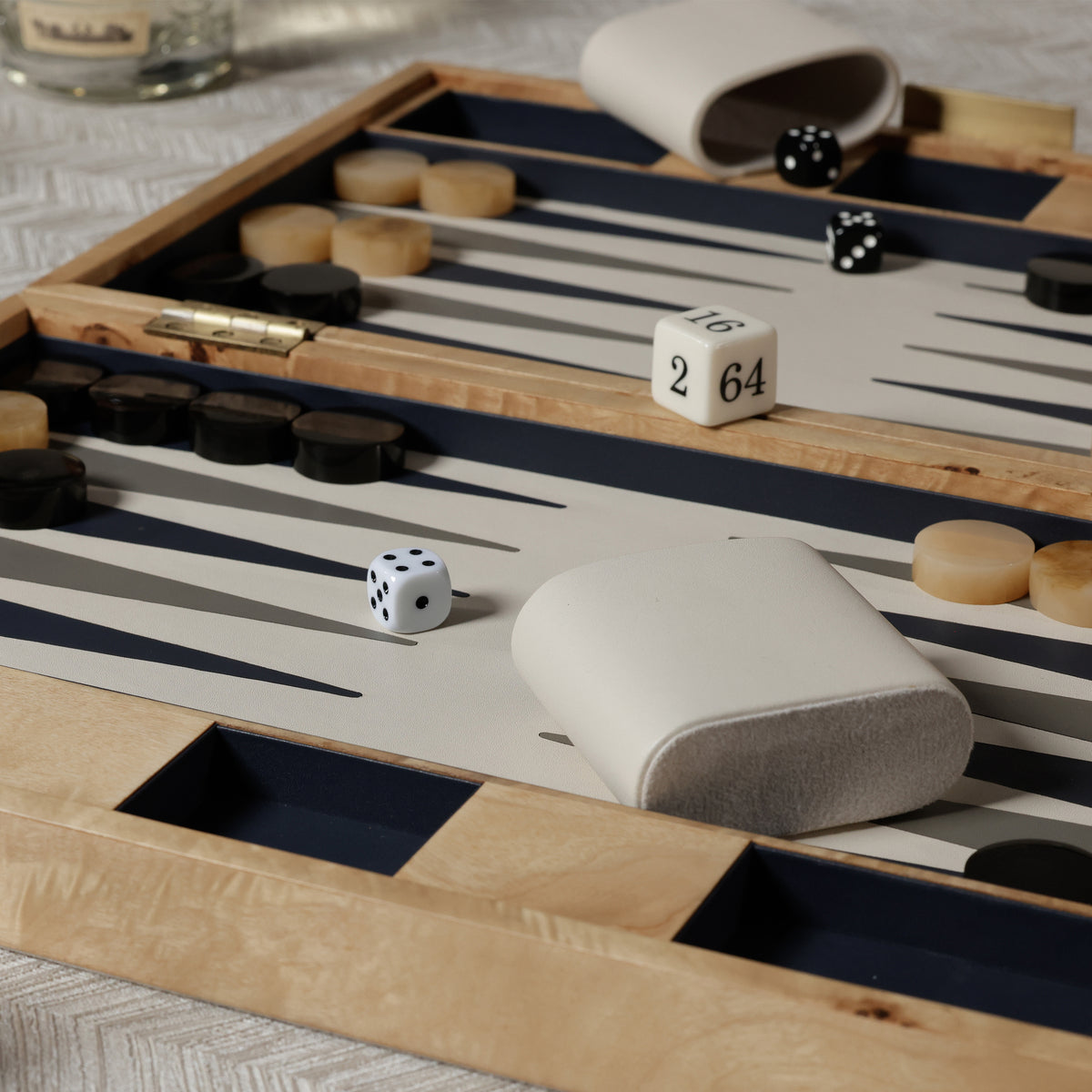 Zodax Marbella 16" Portable Folding Backgammon Board Game Set
