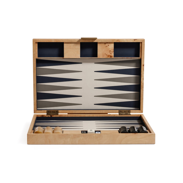 Zodax Marbella 16" Portable Folding Backgammon Board Game Set