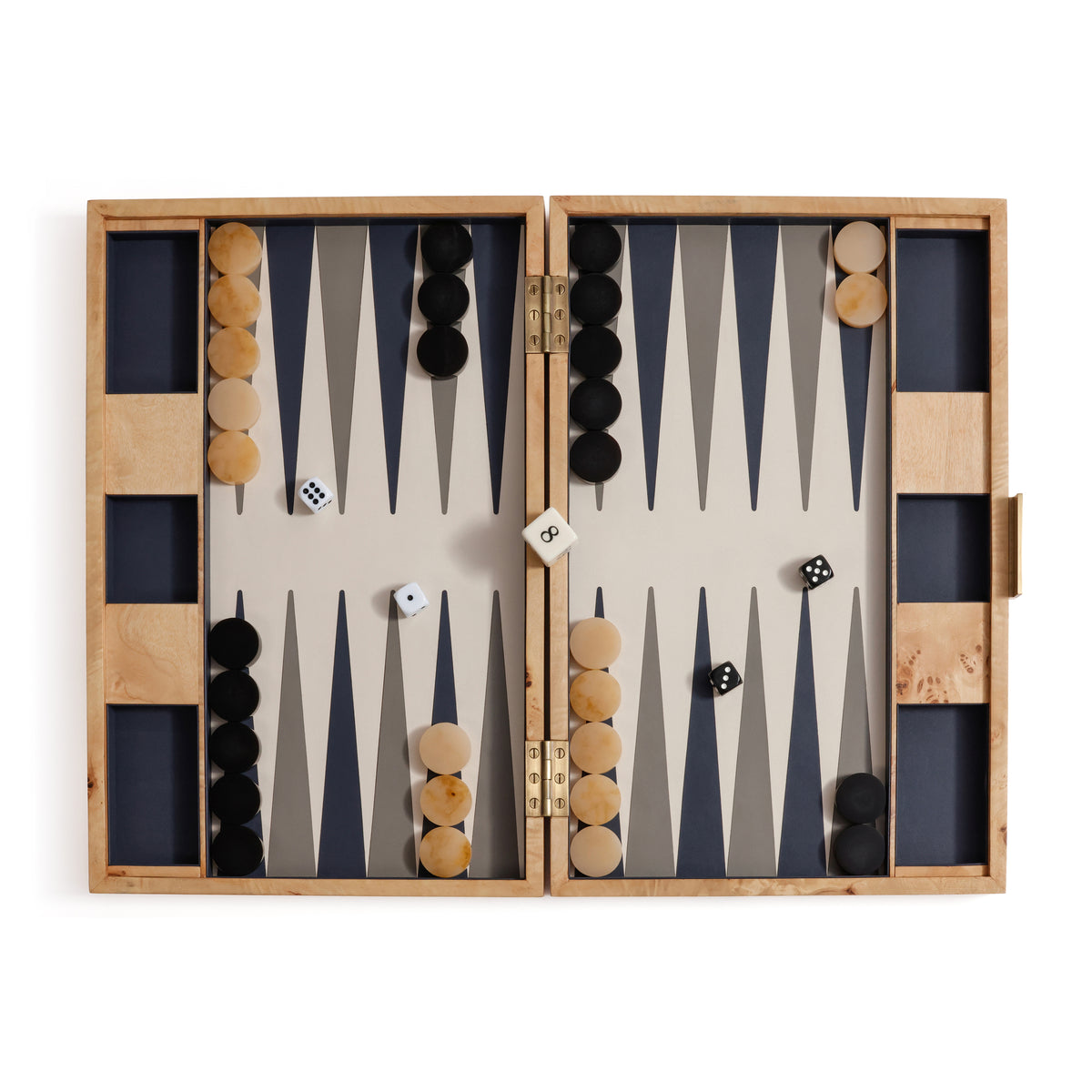 Zodax Marbella 16" Portable Folding Backgammon Board Game Set