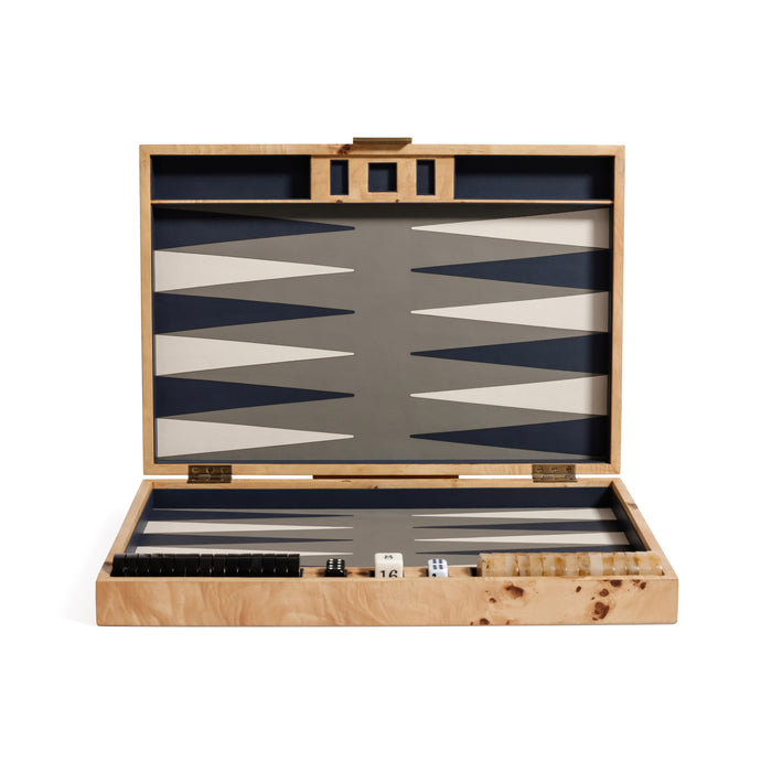 Zodax Premium 19" Portable Folding Backgammon Board Game Set - Marbella