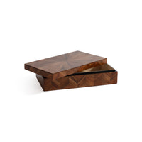 Zodax Chevron Acacia Wood Decorative Box, 14.5"x 8.5"x 3.5