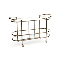 Zodax Console Bar Cart with Mirrored Shelves