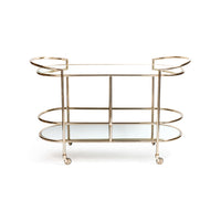 Zodax Console Bar Cart with Mirrored Shelves