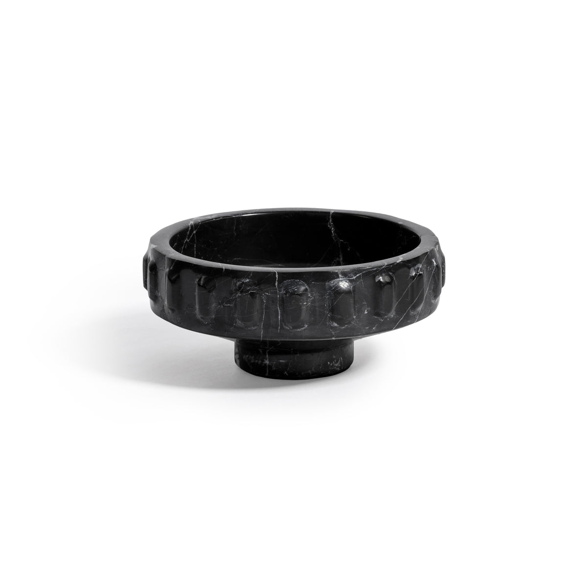 Zodax Marbella Black Marquina Marble Pedestal Decorative Bowl