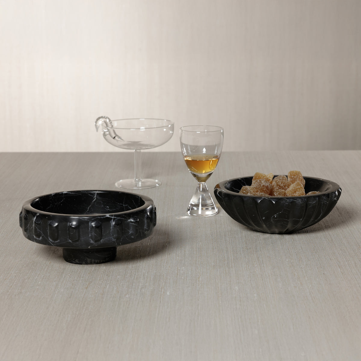 Zodax Selene Black Marquina Marble Decorative Bowl