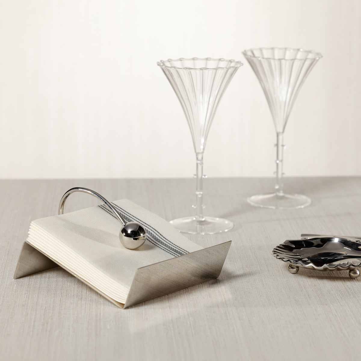 Zodax Sleek Polished Nickel Cocktail Napkin Holder