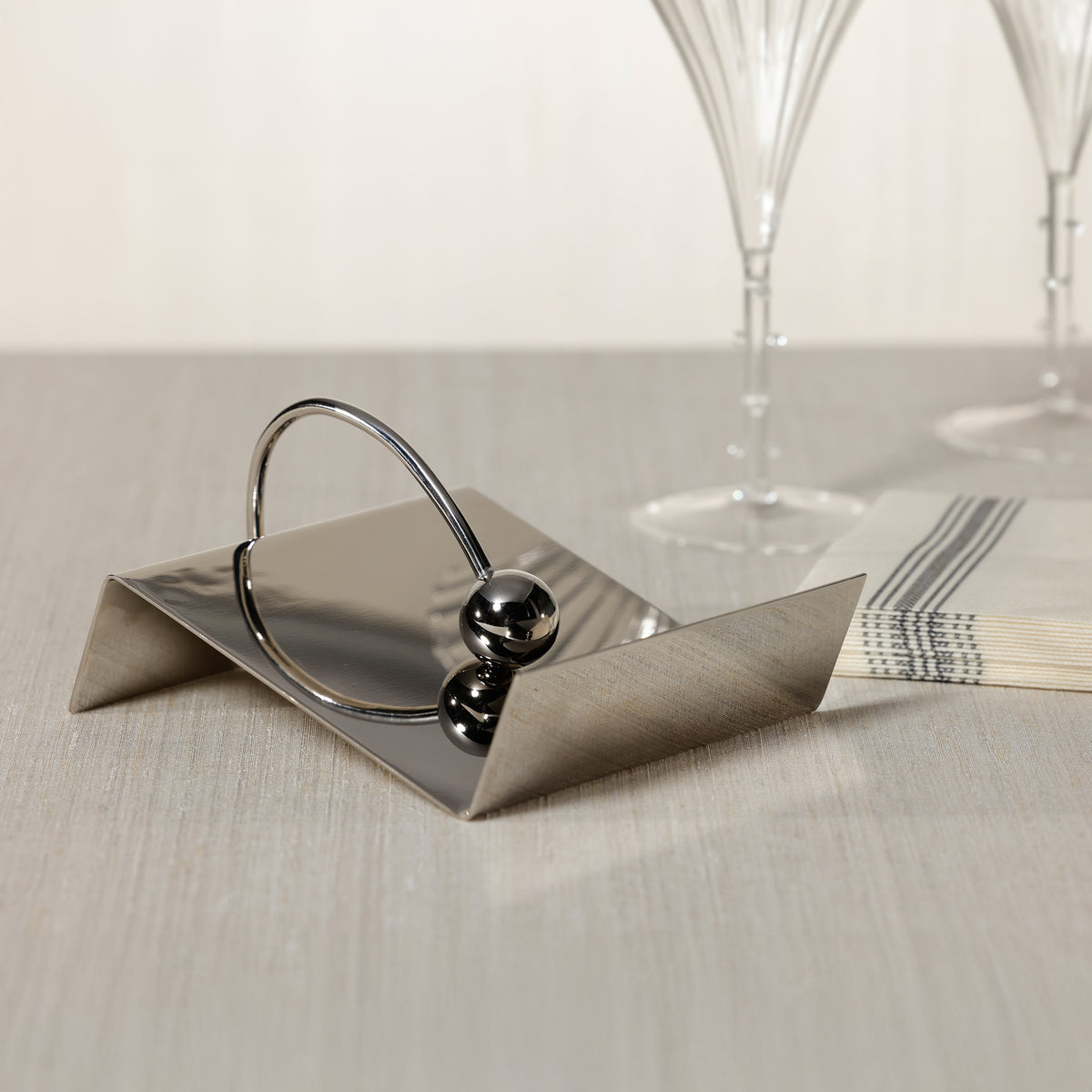 Zodax Sleek Polished Nickel Cocktail Napkin Holder