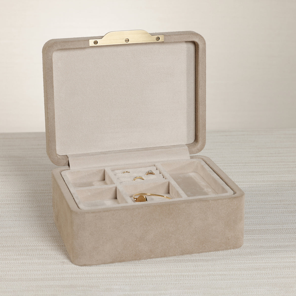 Zodax Linea Suede Jewelry Box with Removable Tray