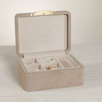Zodax Linea Suede Jewelry Box with Removable Tray