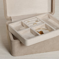 Zodax Linea Suede Jewelry Box with Removable Tray