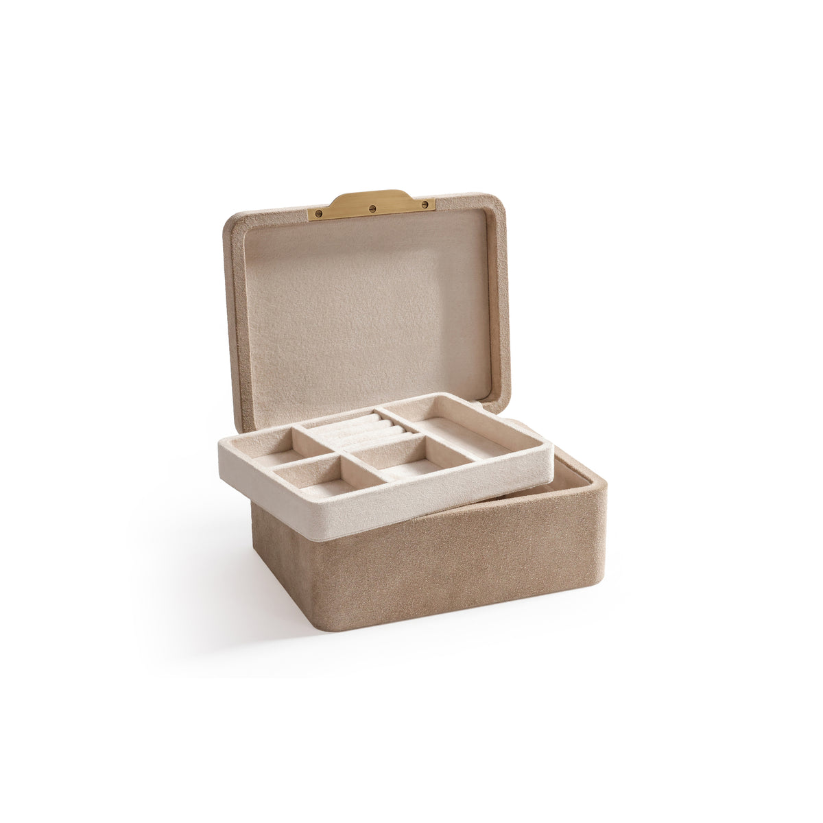 Zodax Linea Suede Jewelry Box with Removable Tray