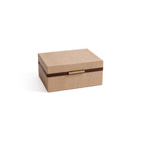Zodax Linea Raffia Jewelry Box with Leather Trim