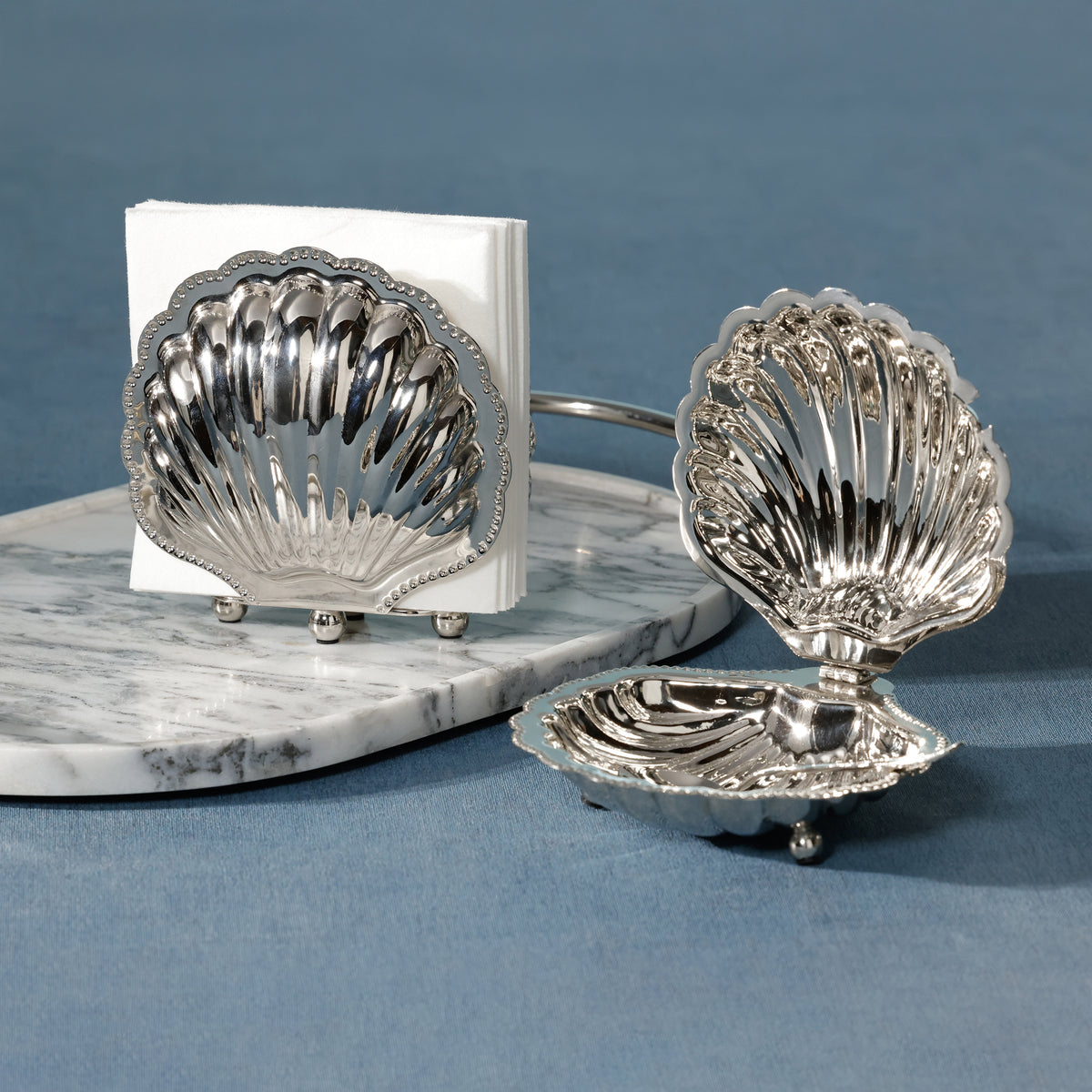 Zodax Cap Ferrat Fan Shell Napkin Holder - Nickel