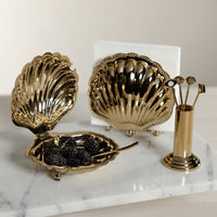 Zodax Cap Ferrat Fan Shell Napkin Holder - Gold