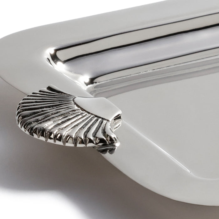 Zodax Cap Ferrat Fan Shell Serving Tray - Nickel