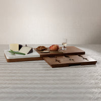Zodax Marble & Mango Wood Charcuterie Board with Cheese Knife Set