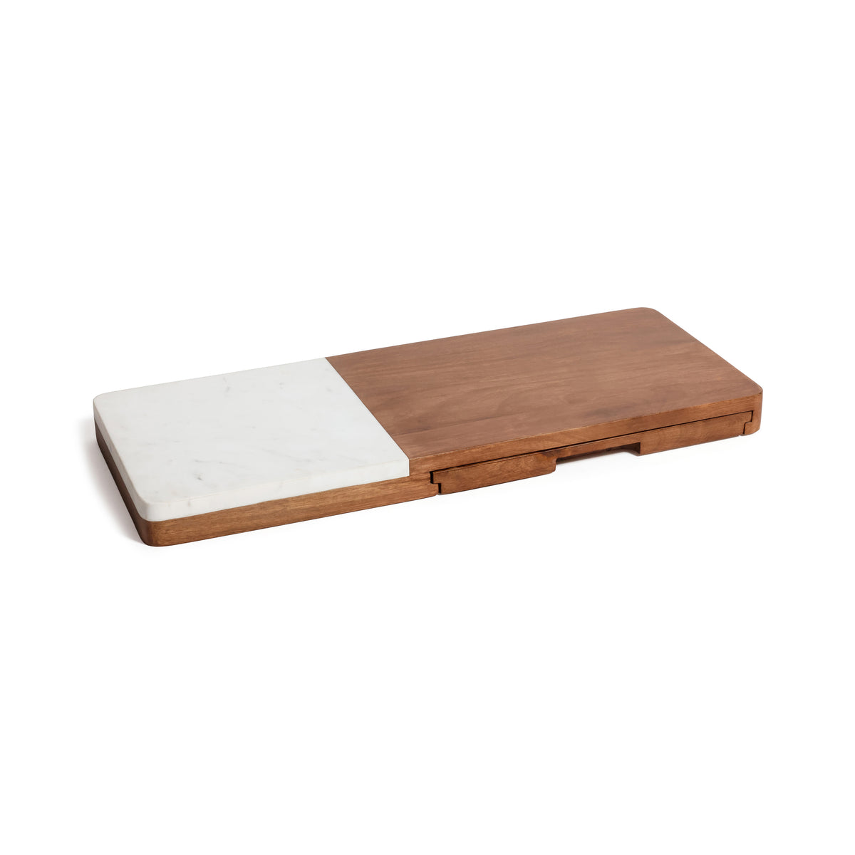 Zodax Marble & Mango Wood Charcuterie Board with Cheese Knife Set