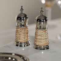 Zodax Cap Ferrat Rattan Salt and Pepper Shaker Set