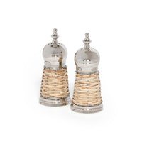 Zodax Cap Ferrat Rattan Salt and Pepper Shaker Set
