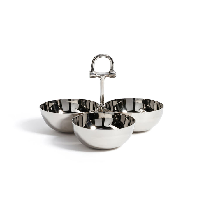 Zodax Equestrian Trio Condiment Serving Set - Nickel