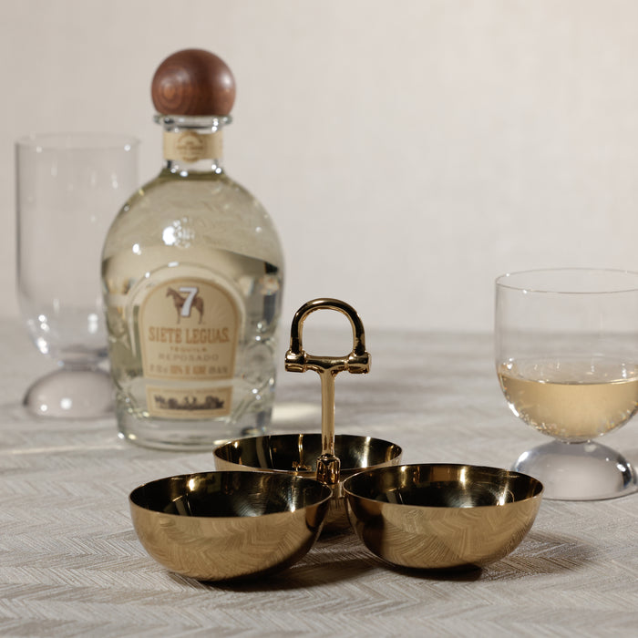 Zodax Equestrian Trio Condiment Serving Set - Gold