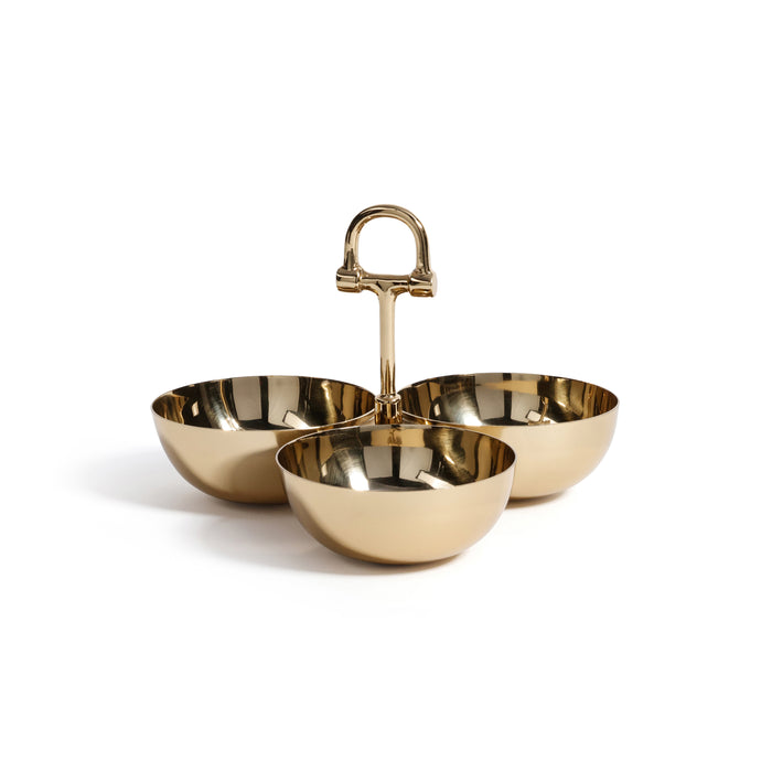 Zodax Equestrian Trio Condiment Serving Set - Gold