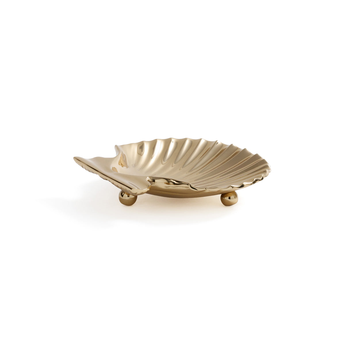 Zodax Sanibel Shell Trays, Set of 2 - Polished Gold
