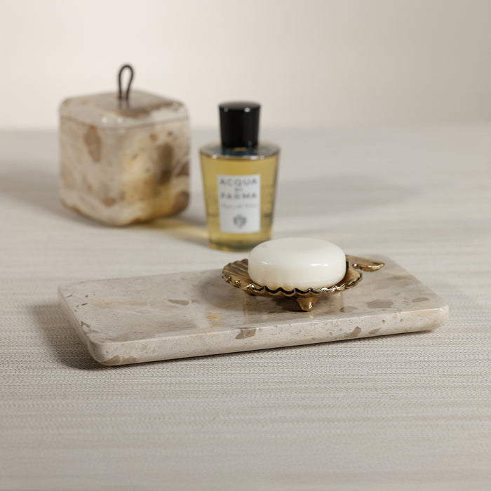 Zodax Sanibel Shell Trays, Set of 2 - Textured Gold