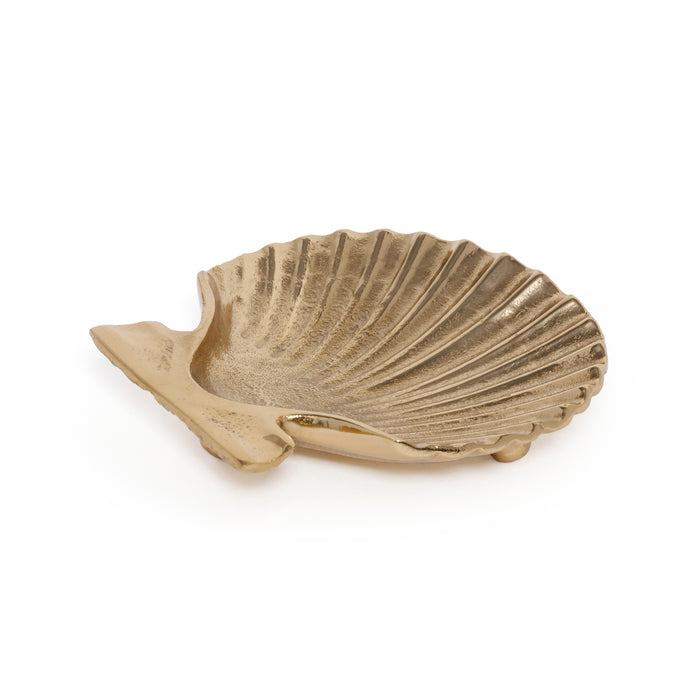 Zodax Sanibel Shell Trays, Set of 2 - Textured Gold