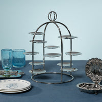 Zodax Grand High Tea Tower – 12 Cup Dessert & Appetizer Stand - Nickel