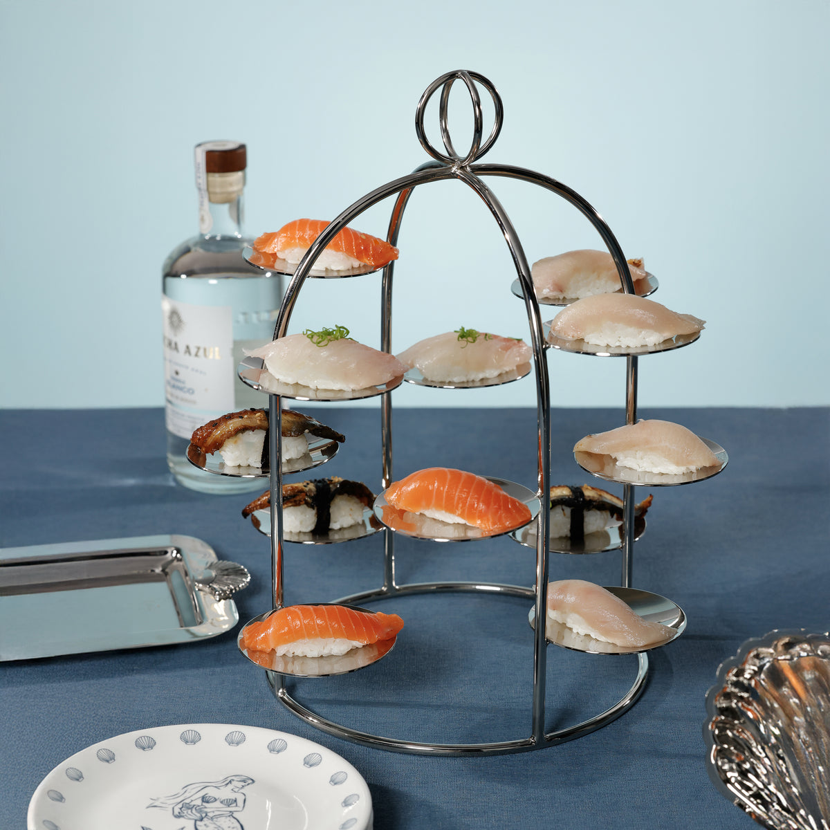 Zodax Grand High Tea Tower – 12 Cup Dessert & Appetizer Stand - Nickel