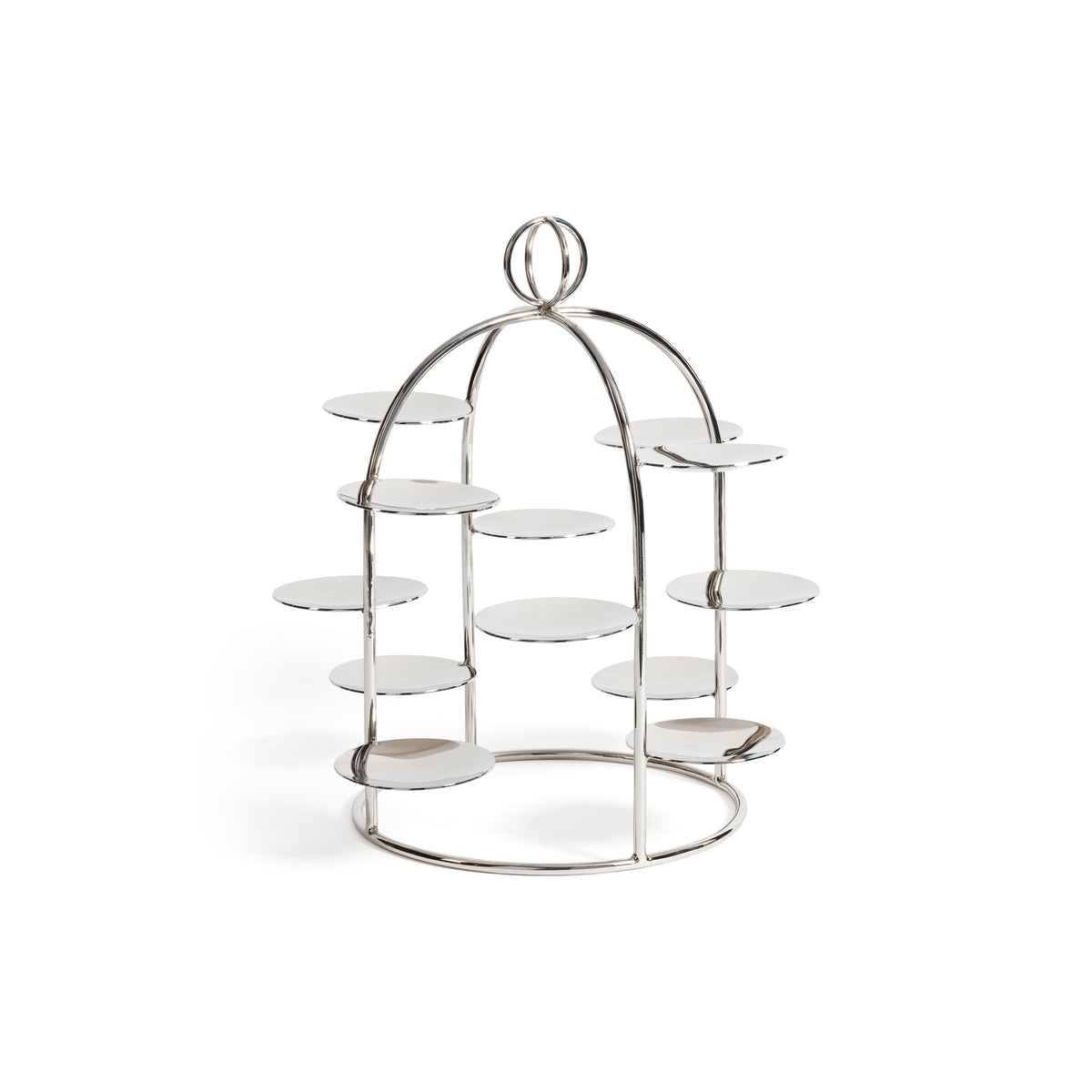 Zodax Grand High Tea Tower – 12 Cup Dessert & Appetizer Stand - Nickel