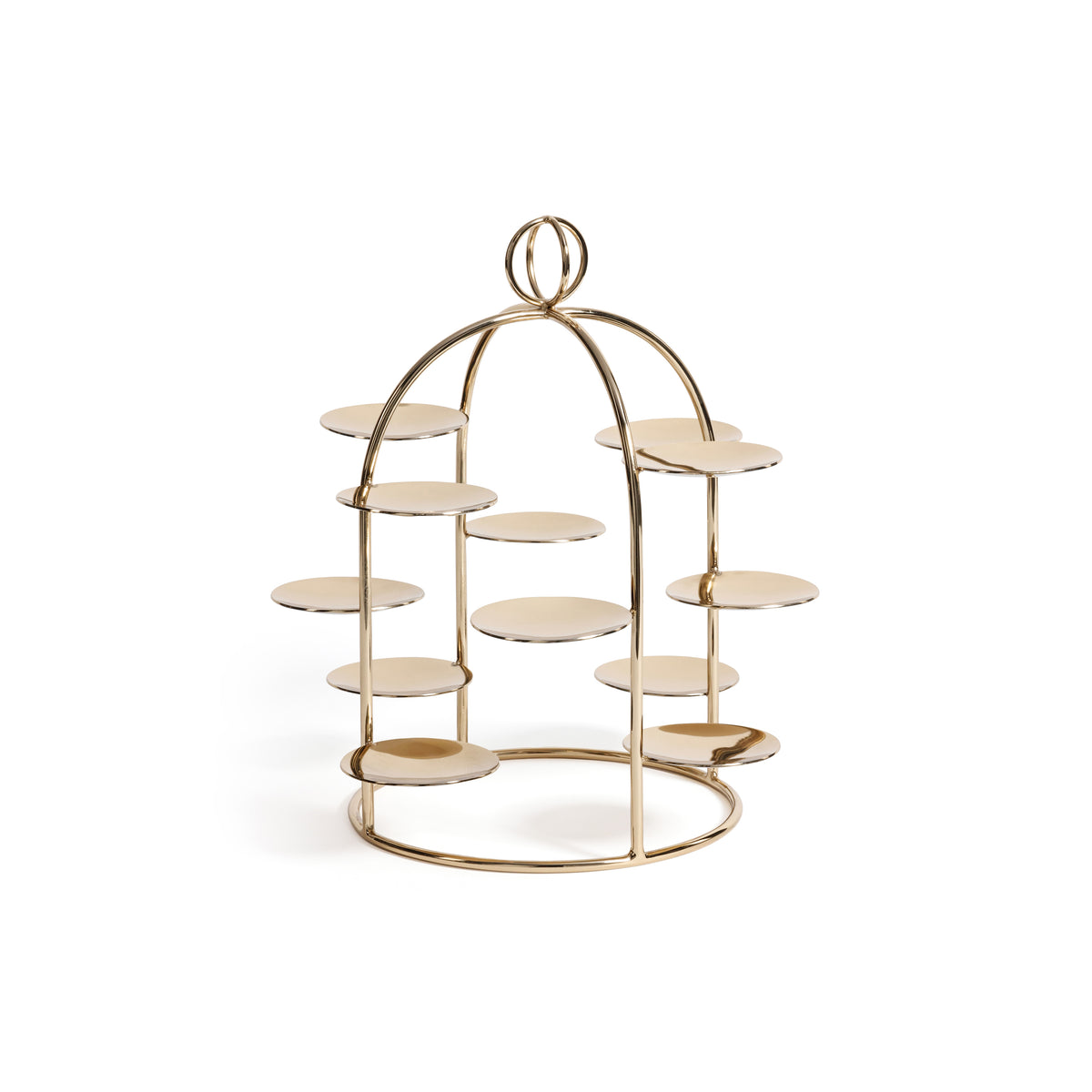 Zodax Grand High Tea Tower – 12 Cup Dessert & Appetizer Stand - Gold