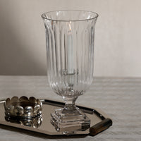Zodax Maison de Verre Cut Glass Hurricane Taper Holder