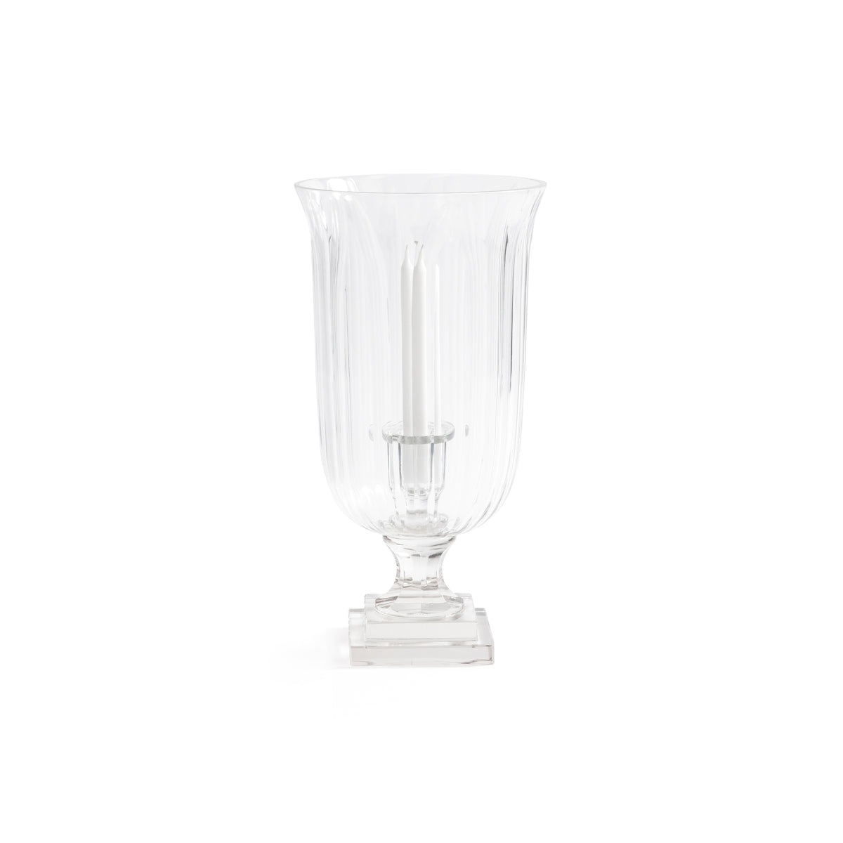 Zodax Maison de Verre Cut Glass Hurricane Taper Holder