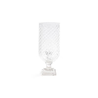 Zodax Maison de Verre Diamond Cut Glass Hurricane Taper Holder, 6" x 16"