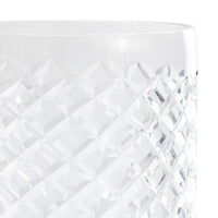 Zodax Maison de Verre Diamond Cut Glass Hurricane Taper Holder, 6" x 16"