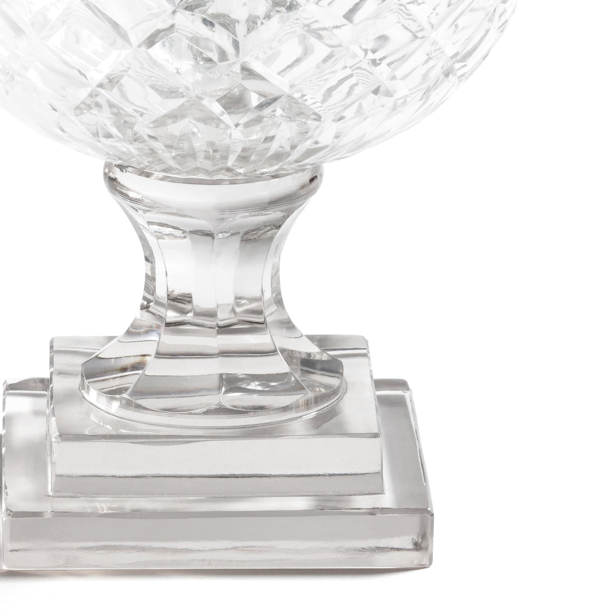 Zodax Maison de Verre Diamond Cut Glass Hurricane Taper Holder, 6.5" x 20.5"