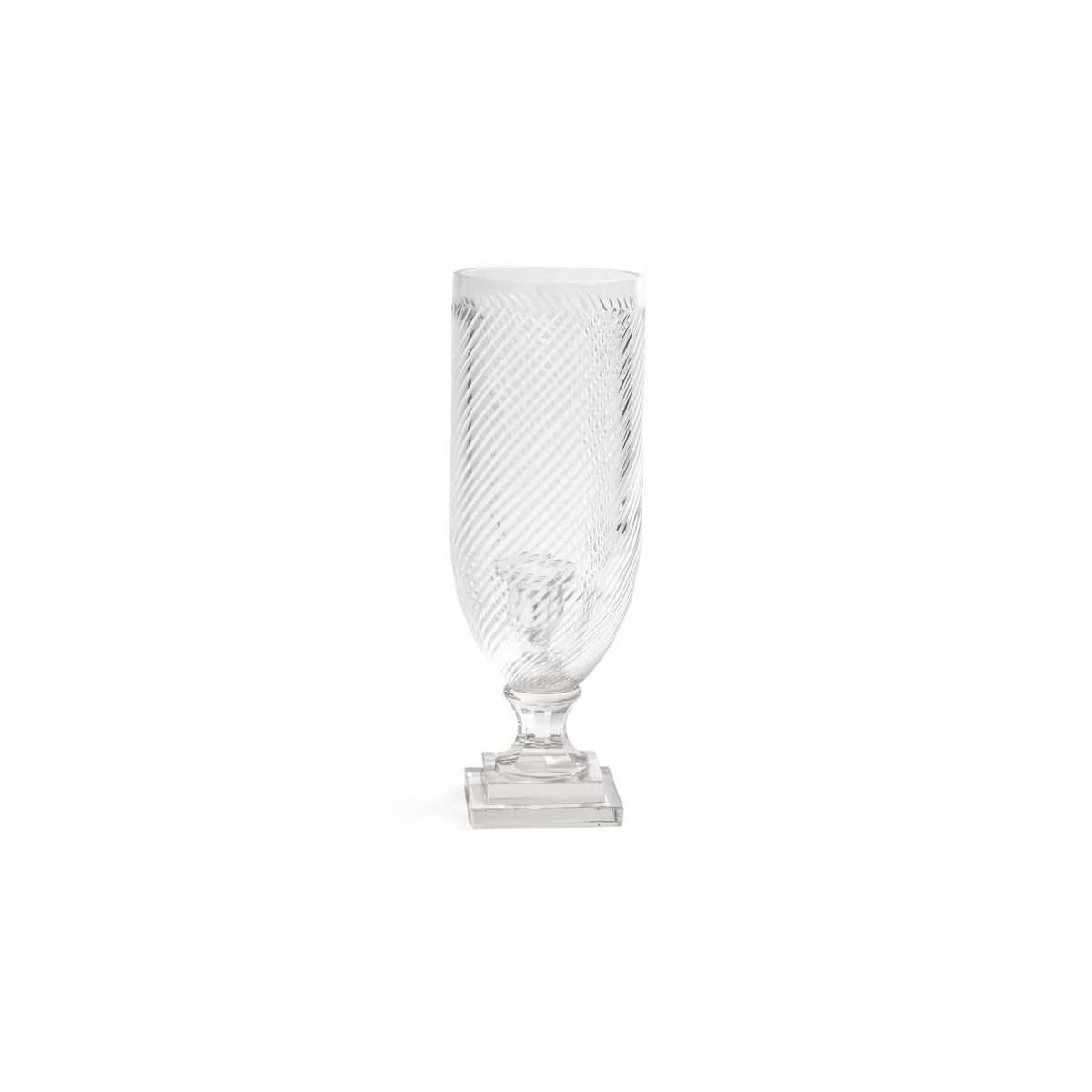 Zodax Maison de Verre Whisper Cut Glass Hurricane Taper Holder, 5" x 16"