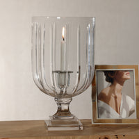 Zodax Maison de Verre Straight Cut Glass Hurricane Taper Holder