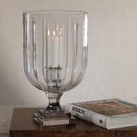 Zodax Maison de Verre Straight Cut Glass Hurricane Taper Holder