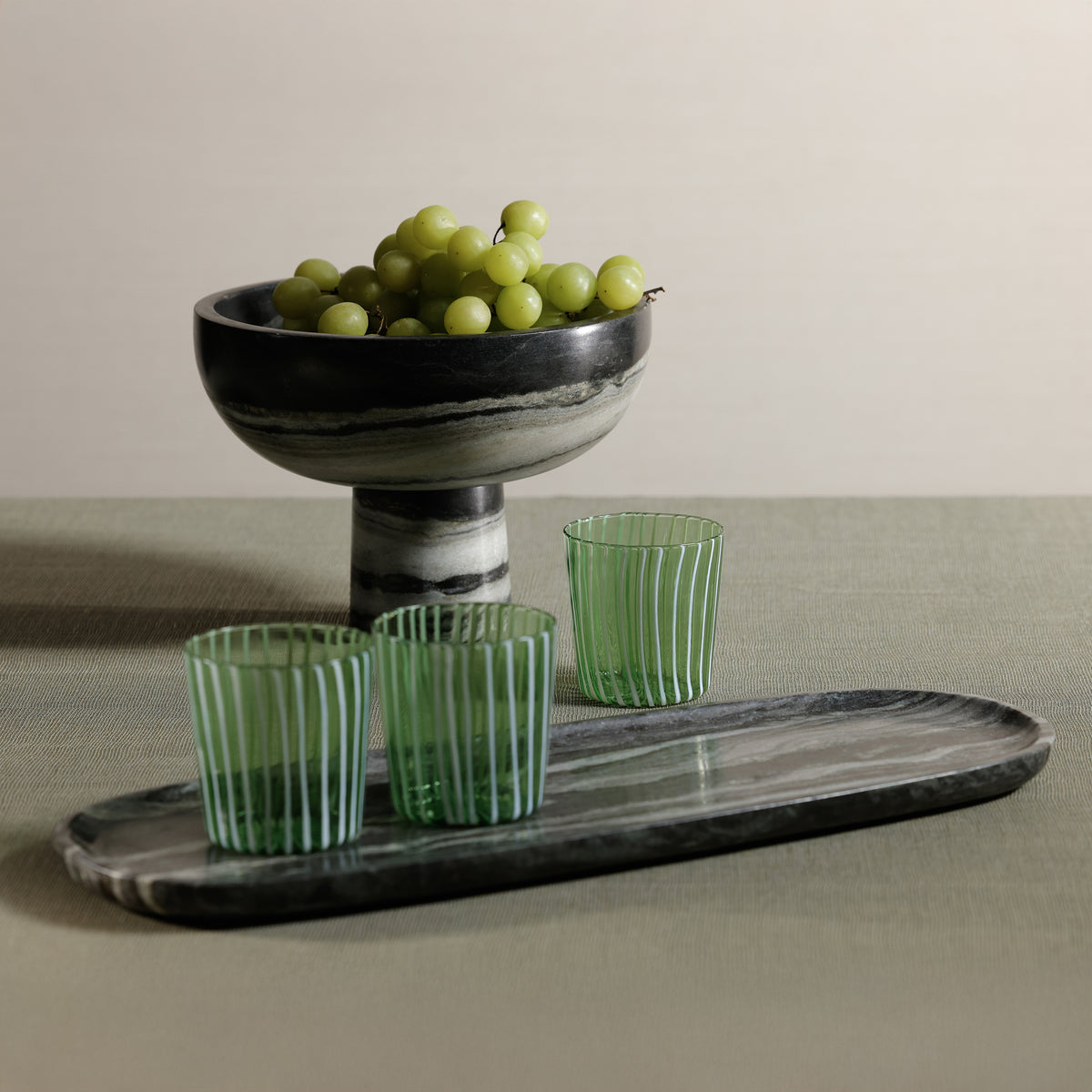 Zodax Oval Black Panda Marble Serving Tray