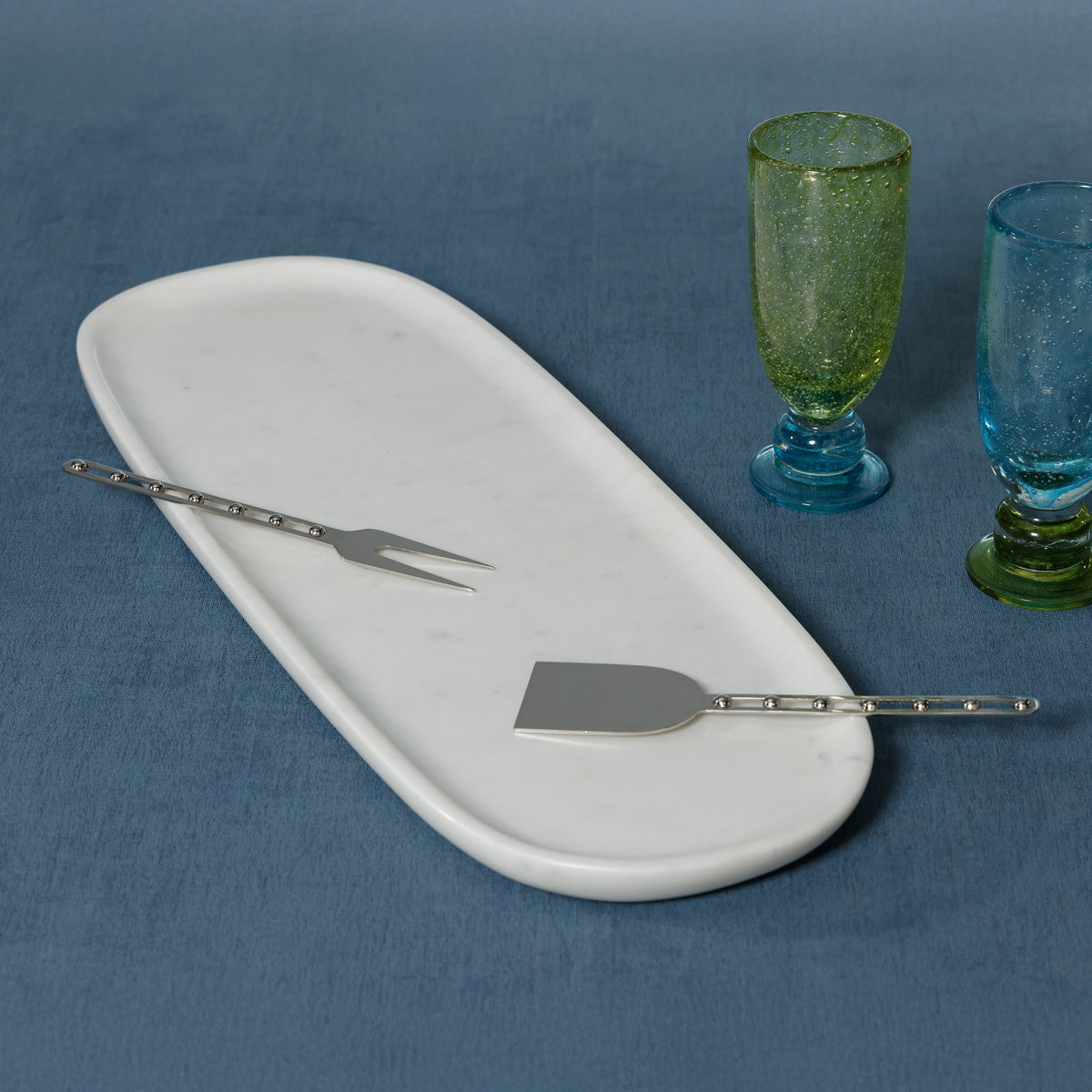 Zodax Oval White Marble Serving Tray