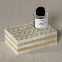 Zodax Antique White Bone Box with Chevron Pattern