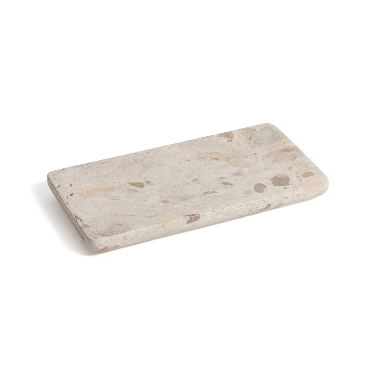Zodax Marble Vanity Tray for Bathroom Countertop - Beige Crema Fossil